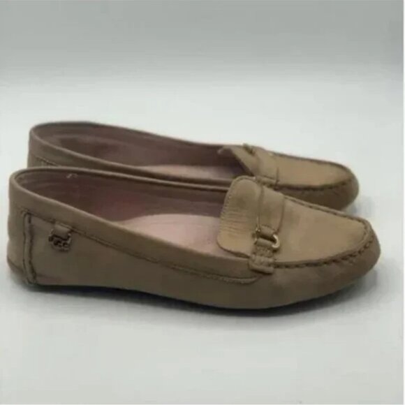 UGG Callen Suede Driving Loafer Tan Size 8.5 - Picture 2 of 9